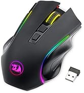 Redragon M602 Wireless Gaming Mouse RGB Backlit, Rechargeable, 7 Programmable Buttons, 4000 DPI f...