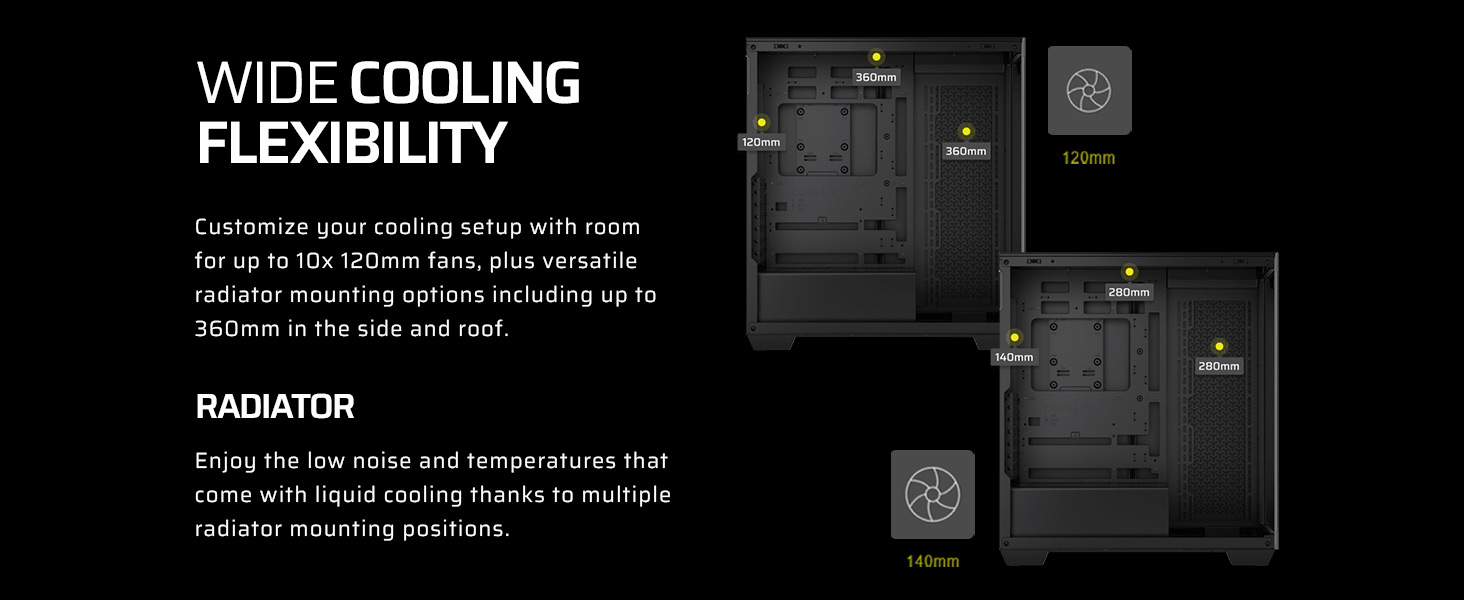 mid-tower pc case, pc build case, liquid cooling PC case, custom colling PC case
