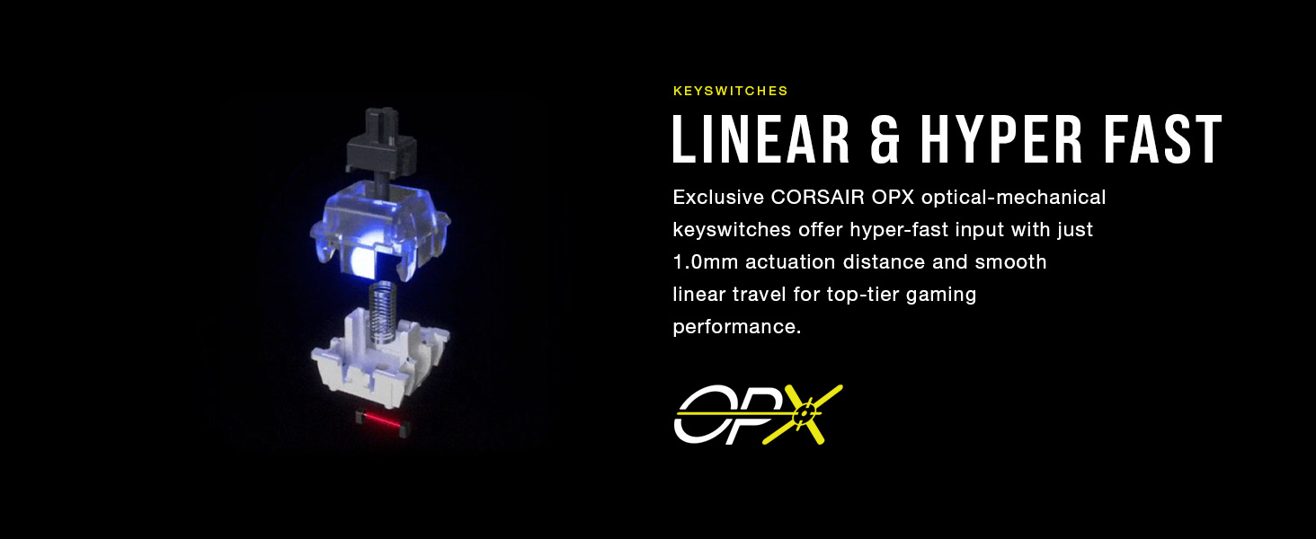 KEYSWITCHES, LINEAR & HYPER FAST, OPX optical-mechanical keyswitches