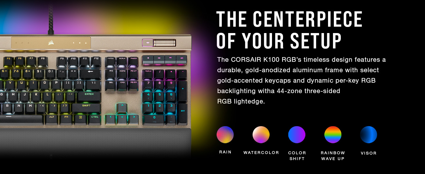CORSAIR K100 RGB, timeless, gold