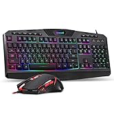 Redragon S101 Gaming Keyboard, M601 Mouse, RGB Backlit Gaming Keyboard, Programmable Backlit Gami...