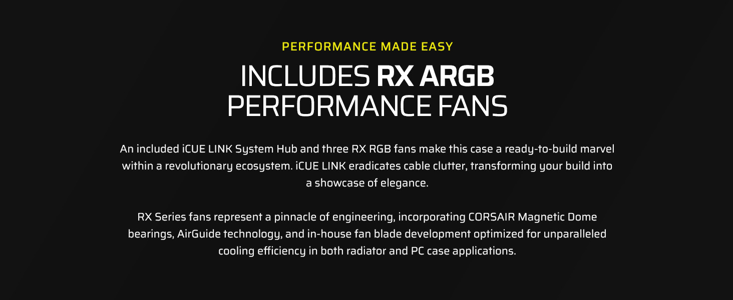 iCUE LINK RX RGB fans, mid-tower pc case, pc build case, iCUE LINK case